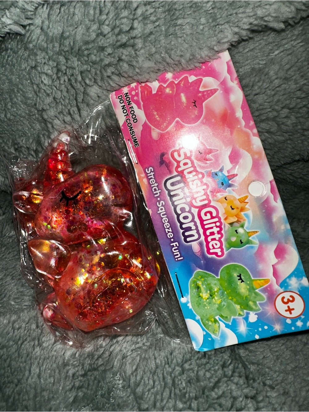 Squishy Glitter Unicorn Sensory Toy - Pink/Gold